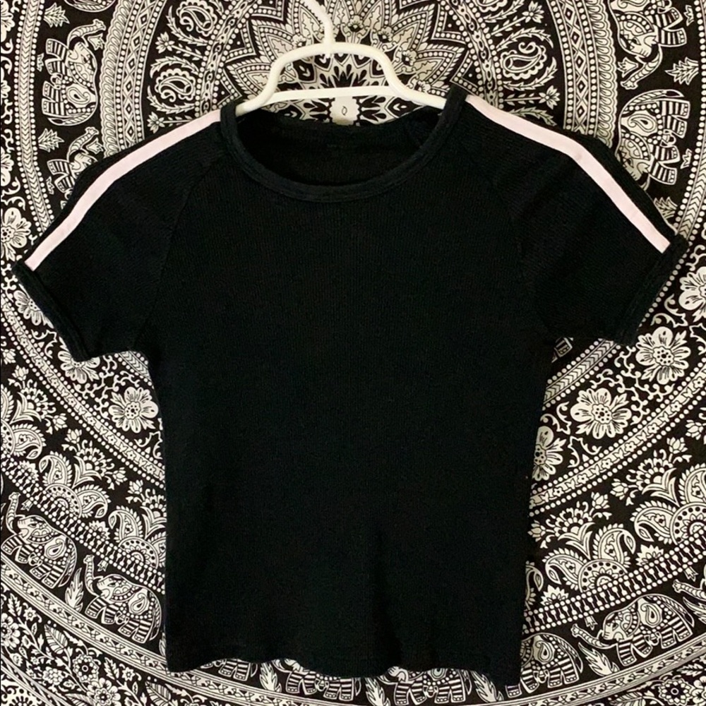 Brandy Melville Striped Black Top